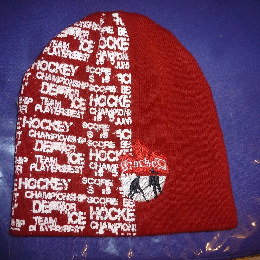 ATT Hockey  Lovers- Hockey Beanie Red with white prints and LOGO